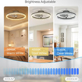 18" Low Profile Fandelier Ceiling Fan with Light & Remote, Flush Mount, 3 - CCT Dimmable, Modern LED Enclosed Fan - 1