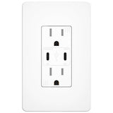 Amico-15A Tamper Resistant Outlet with 30W & 21W Dual USB-C Ports, Wall Plate & Screws - White-1