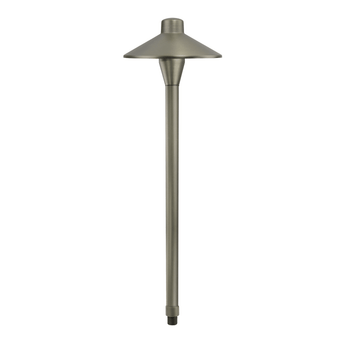 Solid Brass Low Voltage LED Pathway Lights without bulbs 12V AC/DC Heavy Duty Outdoor Landscape Lights, Antique Bronze Walkway Lights with Larger Stake 6.8" DIA x 23.8" H - 1