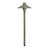 Solid Brass Low Voltage LED Pathway Lights without bulbs 12V AC/DC Heavy Duty Outdoor Landscape Lights, Antique Bronze Walkway Lights with Larger Stake 6.8" DIA x 23.8" H - 1