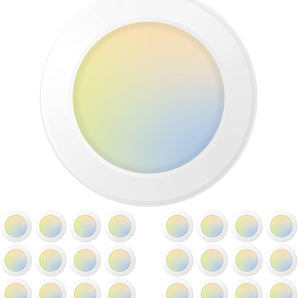 Amico 24 Pack 5/6 Inch LED Disk Lights, Dimmable Flush Mount Ceiling Disc Lights, 2700K/3000K/4000K/5000K/6000K Selectable, 12W Eqv 110W, 1050LM, Low Profile Surface Mount Ceiling Light, ETL&FCC