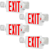 Double - Sided Exit Sign Emergency Light Combo, Two Adjustable LED Heads with Battery Backup, AC 120/277V - 1