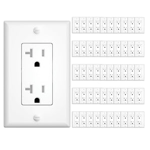 Amico-20A Tamper Resistant Decorator Outlet with Wall Plate & Screws - White-1