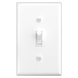 Amico-15A Single Pole Toggle Light Switch with Wall Plate & Screws - White-1