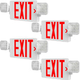 Amico 4 Pack Double - Sided Exit Sign with Emergency Lights, Two LED Adjustable Head with Battery Backup, ETL Certified, AC 120/277V, Commercial Emergency Lights Combo for Business - 1