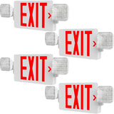 Amico 4 Pack Double - Sided Exit Sign with Emergency Lights, Two LED Adjustable Head with Battery Backup, ETL Certified, AC 120/277V, Commercial Emergency Lights Combo for Business - 1