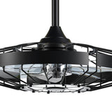 20 Inch Outdoor Ceiling Fan with Light for Patio, IP65 Waterproof Plug in Caged Hanging Fan, Remote Control, 3 CCT, 6 Speeds Reversible Outdoor Fan for Gazebo, Pergola, Porch-24