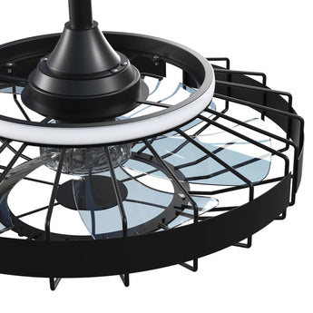 20 Inch Outdoor Ceiling Fan with Light for Patio, IP65 Waterproof Plug in Caged Hanging Fan, Remote Control, 3 CCT, 6 Speeds Reversible Outdoor Fan for Gazebo, Pergola, Porch-19