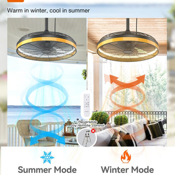 20 Inch Waterproof Outdoor Ceiling Fan with Light, Black Plug - in Hanging Gazebo Fan, 6 Speed 3CCT Dimmable DC Ceiling Fan with Remote & APP Control for Patio Porch Pergola Canopy - 3