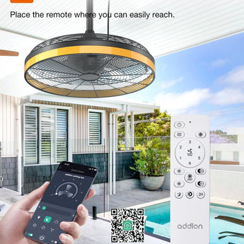 20 Inch Waterproof Outdoor Ceiling Fan with Light, Black Plug - in Hanging Gazebo Fan, 6 Speed 3CCT Dimmable DC Ceiling Fan with Remote & APP Control for Patio Porch Pergola Canopy - 5