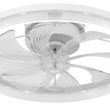 20'' Low Profile Flush Mount Ceiling Fan with Dimmable LED Light Remote Control 3000-6000K Fandelier-25