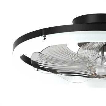 20'' Low Profile Flush Mount Ceiling Fan with Dimmable LED Light Remote Control 3000-6000K Fandelier-19
