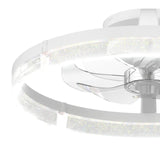 20'' Low Profile Flush Mount Ceiling Fan with Dimmable LED Light Remote Control 3000-6000K Fandelier-38