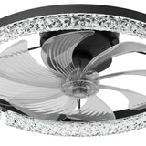 20'' Low Profile Flush Mount Ceiling Fan with Dimmable LED Light Remote Control 3000-6000K Fandelier-13