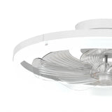 20'' Low Profile Flush Mount Ceiling Fan with Dimmable LED Light Remote Control 3000-6000K Fandelier-26