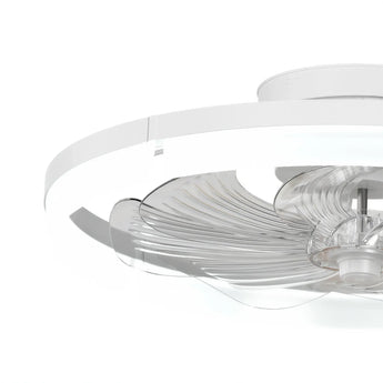 20'' Low Profile Flush Mount Ceiling Fan with Dimmable LED Light Remote Control 3000-6000K Fandelier-26