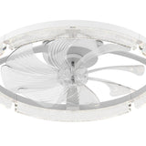 20'' Low Profile Flush Mount Ceiling Fan with Dimmable LED Light Remote Control 3000-6000K Fandelier-39