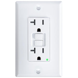 20A Non-Tamper Resistant GFCI Outlet with LED Indicator, Wall Plates and Screws Included, ETL Listed-1