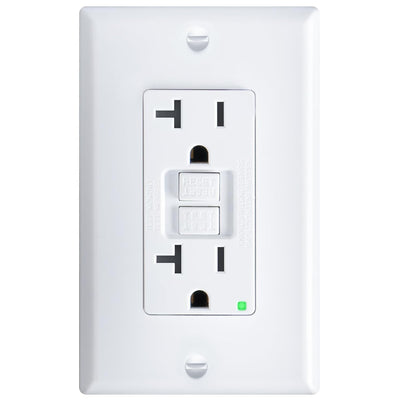 20A Non-Tamper Resistant GFCI Outlet with LED Indicator, Wall Plates and Screws Included, ETL Listed-1