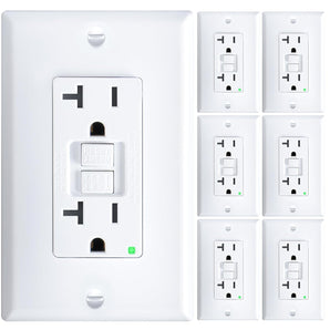 20A Non-Tamper Resistant GFCI Outlet with LED Indicator, Wall Plates and Screws Included, ETL Listed-2