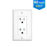 20A Tamper Resistant Decorator Outlet with Wall Plate & Screws - White-18