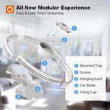 24 Inch Low Profile Ceiling Fan with Lights & Remote, 3000K - 6000K Dimmable Flush Mount LED Fandelier for Bedroom Kitchen Living Room - 5