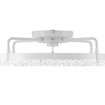 24" Low Profile Fandelier Ceiling Fan with Light & Remote, Flush Mount, Crystal Design, 3-CCT Dimmable, Modern LED Fan-19