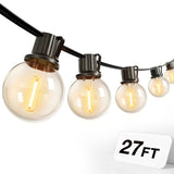 G40 Outdoor String Lights, LED Shatterproof Bulbs, Dimmable & Timable, 3 Lighting Modes - 12