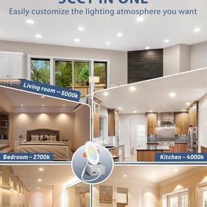  Ultra-Thin Led Recessed Ceiling Light 5CCT, 2700K/ 3000K/ 4000K/ 5000K/ 6000K