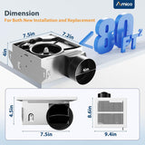 Amico-80 CFM Bathroom Exhaust Fan, 1.0 Sone Low Noise Ventilation Fan, Ceiling Mounted Retrofit-2