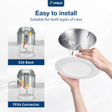 Amico Recessed Lighting 5/6 Inch, 24 Pack 5CCT Flat LED Can Lights, 2700K/3000K/4000K/5000K/6000K Selectable,12W Eqv 120W, 1050LM Brightness, Retrofit Installation - ETL & FCC - 2