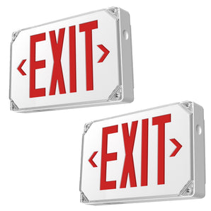 Red LED IP65 Waterproof Exit Sign with Battery Backup，Exit Sign for Business，Easy to Install，UL Certified，AC 120/277V，Pack of 1/2