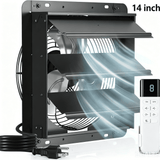 Amico-Shutter Exhaust Fan Wall Mounted with EC Motors and Remote Control, Timer, 8 Speeds, 850CFM, Low Noise, Easy to Install, Plug in Ventilation Fan for Garages, Shops, Greenhouse, Attic-12