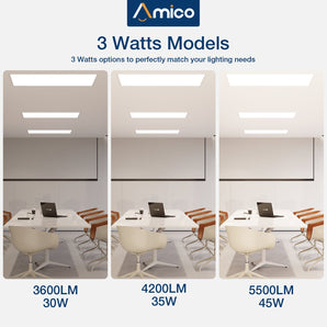 2x2 LED Flat Panel Lights, Adjustable, 0 - 10V Dimmable, 3CCT, 5000 Lumens - 2