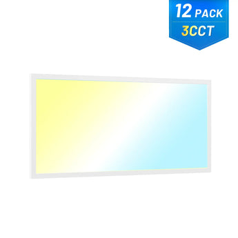 2x4 LED Panel Light, 30W/40W/50W, 6250LM, Selectable Wattage & 3CCT, 0-10V Dimmable, Drop Ceiling Light-16