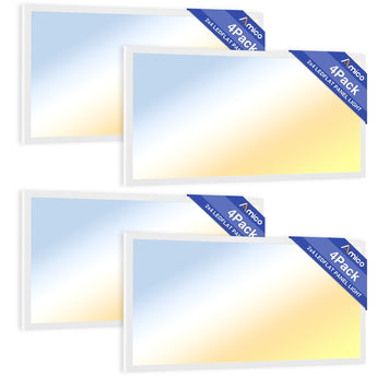 2x4 LED Panel Light, 30W/40W/50W, 6250LM, Selectable Wattage & 3CCT, 0 - 10V Dimmable, Drop Ceiling Light - 1