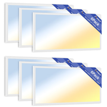 2x4 LED Panel Light, 30W/40W/50W, 6250LM, Selectable Wattage & 3CCT, 0 - 10V Dimmable, Drop Ceiling Light - 8