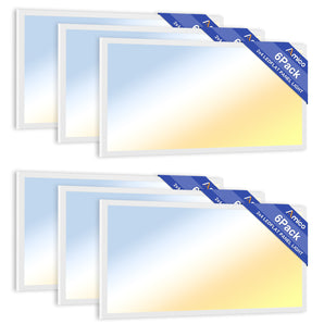 Amico 2x4 LED Flat Panel Light Fixture, 72W, 9000LM, 3500K/4000K/5000K/5700K/6500K 5CCT Selectable Drop Ceiling Office Lights, 0-10V Dimmable, LED Drop Ceiling Light Fixtures, ETL/DLC