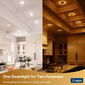 3 Inch Recessed LED Lighting With Night Light, Slim Design, Selectable CCT, 500 Lumens - 2