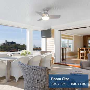 30" Low Profile Ceiling Fan with Light & Remote, Flush Mount, 3 - CCT Dimmable, Reversible & Noiseless, 4 Colors Available - 21