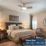 30" Low Profile Ceiling Fan with Light & Remote, Flush Mount, 3 - CCT Dimmable, Reversible & Noiseless, 4 Colors Available - 15