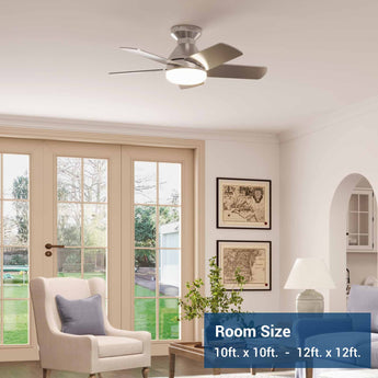 32" Low Profile Ceiling Fan with Light, 3CCT Dimmable, Remote, Flush Mount, Quiet – Indoor/Outdoor - 8