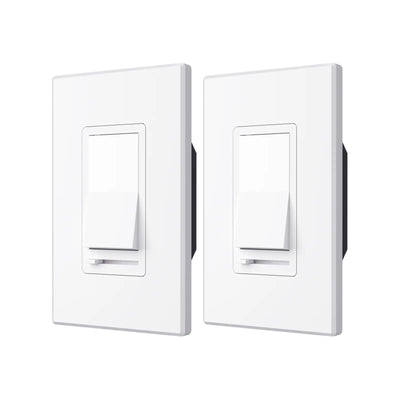 150W LED Dimmer Switch, Single Pole & 3-Way Universal Receptacle, No Neutral Wire Required, Wall Plate & Screws - White