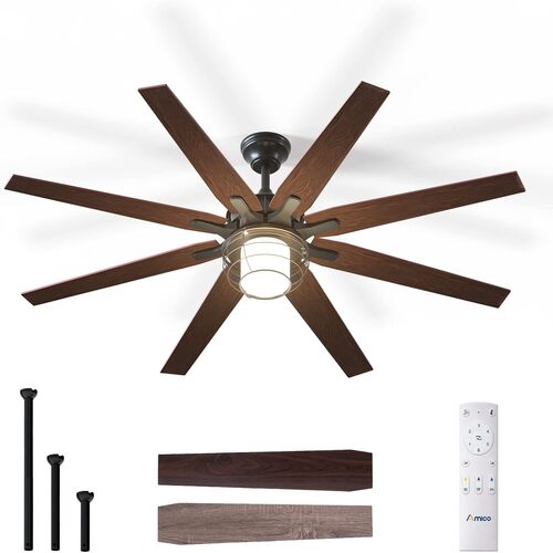 66 Inch 8 Blades Ceiling Fan with light