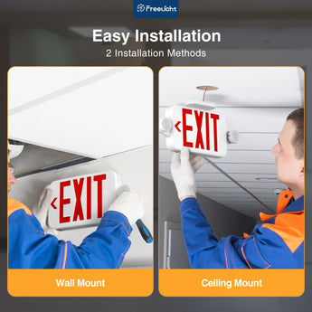 Exit Sign with Emergency Lights, Two LED Adjustable Head Emergency Light with Battery, Exit Sign for Business - 15