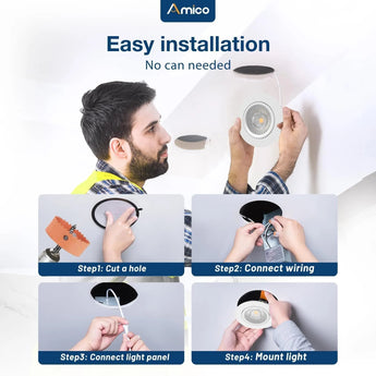4 Inch Gimbal LED Recessed Lighting, 360° & 90° Adjustable Eyeball, Selectable CCT, 700 Lumens - 6