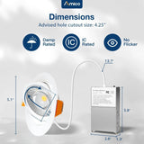 4 Inch Gimbal LED Recessed Lighting, 360° & 90° Adjustable Eyeball, Selectable CCT, 700 Lumens - 3
