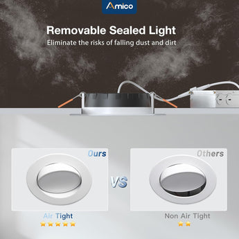 4 Inch Gimbal Slim LED Recessed Pot Lights with Junction Box 6-Pack-5