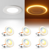 4 Inch LED Can Lights with Night Light, Retrofit Recessed Lighting Selectable 5CCT, 700LM Downlight, Dimmable, ETL & FCC-7