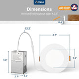 4 Inch Recessed LED Lighting, Slim Design, Selectable CCT, 800 Lumens - 3
